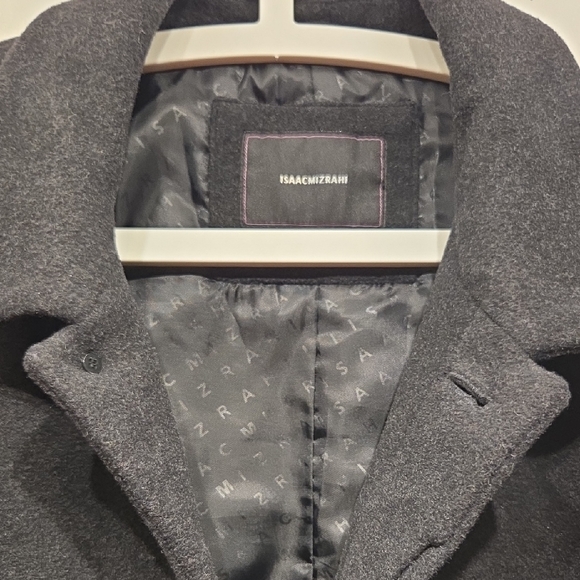 Isaac Mizrahi Men's Dark Gray Pea Coat (Medium) - Picture 4 of 7